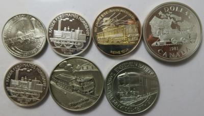Eisenbahn (7 Stk. AR) - Münzen und Medaillen