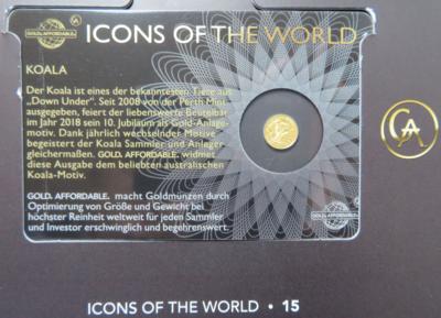 Icons of the Wold (3 Sammelsätze mit jeweils 15 KleinstGOLD - Mince a medaile