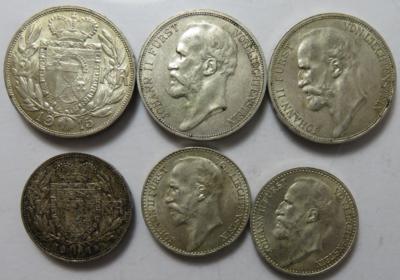 Liechtenstein (6 Stk. AR) - Münzen und Medaillen