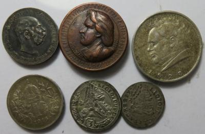 meist Österreich (ca. 18 Stk., davon ca. 14 AR, dazu 5 Banknoten) - Münzen und Medaillen