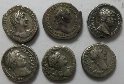 Nerva, Traianus und Hadrianus 96-138 (6 Stk. AR) - Coins and medals