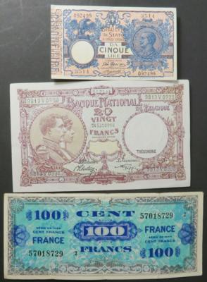 Papiergeld international (ca.69 Stk., dazu 4 Wertpapiere) - Coins and medals