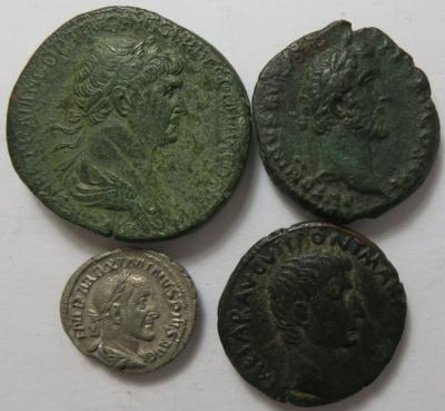 Römische Kaiserzeit (4 Stk., davon 1 AR) - Coins and medals