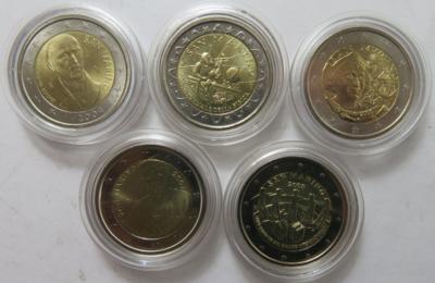 San Marino, 2- EuroGedenkmünzen (5 Stk.) - Münzen und Medaillen