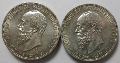 Schaumburg-Lippe, Georg, 1893-1911 (2 Stk. AR) - Coins and medals