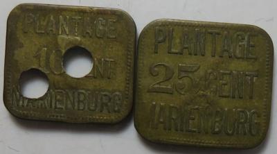 Suriname Plantage Marienburg 1880/1890 (2 Stk. AE) - Münzen und Medaillen
