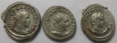 Valerianus I., Gallienus und Salonina (3 Stk. AR/BIL) - Coins and medals