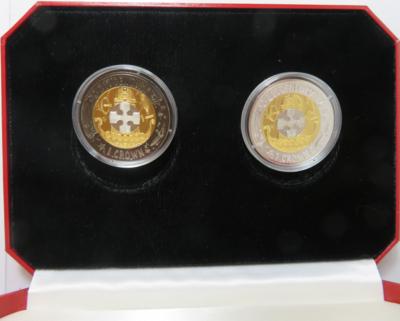 Gibraltar- Tri. Metall 2 Münzensatz auf das 21. Jahrhundert - Monete e medaglie