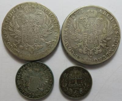 RDR/österreich- Zeit Maria Theresia/2. Republik (ca. 150 Stk. auch einige AR auf Blättern) - Münzen und Medaillen