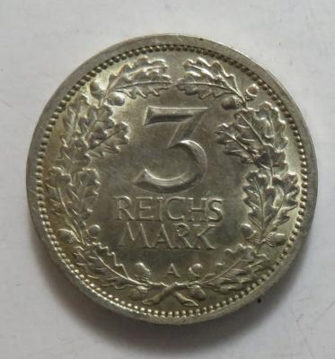 3 Reichsmark 1931 A, Berlin. J. 349; =14,98 g= (Auflagen, Reinigungskratzer, geputzt) III/III+ - Mince a medaile