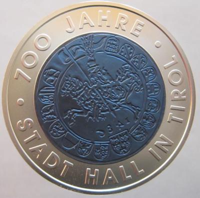 Bimetall Niobmünze 700 Jahre Stadt Hall - Mince a medaile