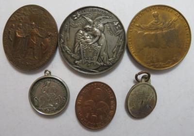 Religion und Wallfahrt (6 Stk., davon 2 AR) - Coins and medals