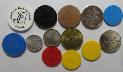 Biermarken diverser Burschenschaften (ca. 13 Stk.) - Coins and medals