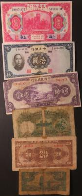 Chinesische Banknoten (6 Stk.) - Mince a medaile