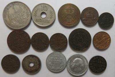 Deutsche Nebengebiete (ca. 15Stk., davon 1 AR) - Coins and medals