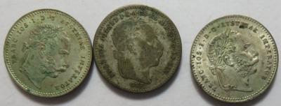 Franz Josef I. und 1. Republik (ca-. 34 Stk., davon ca. 25 AR) - Coins and medals