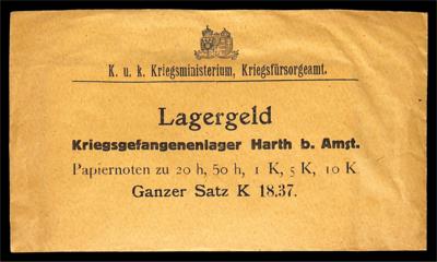 Lagergeld Harth b. Amst. ungeöffneter Originalumschlag des K. u. K. KriegsministeriumsKriegsfürsorgeamt - Münzen und Medaillen