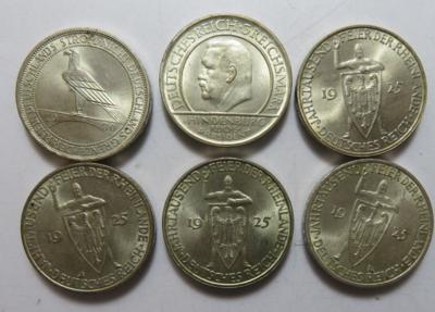 Weimarer Republik (6 Stk. AR) - Coins and medals