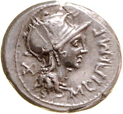 (3 AR) Denare: 1.) CN DOMITIUS AHENOBARBUS, Q CURTIUS und M IUNIUS SILANUS - Coins, medals and paper money