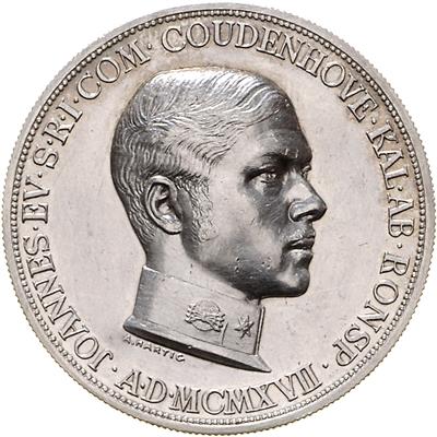 (4 AR) AR Medaille Josef Graf Coudenhove-Calergi 1917 (Nachprägung mit A Punze), - Monete, medaglie e carta moneta