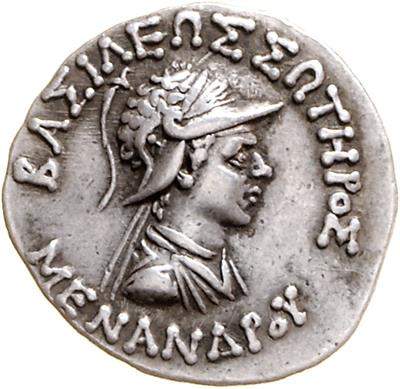 Griechenkönige von Baktrien und Indien, Menandros I. 155-130 v. C. - Mince a medaile
