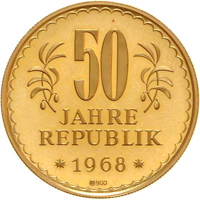 50 Jahre Republik Österreich 1968 GOLD - Mince a medaile