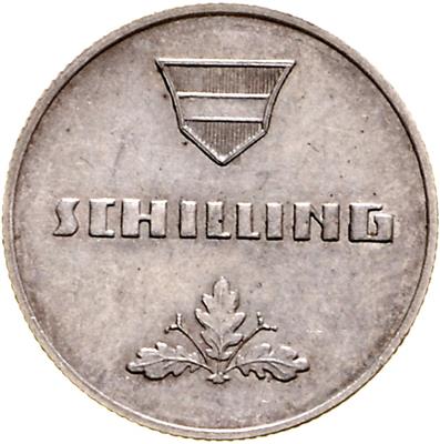 AR Probe zu 1 Schilling 1924, Med. Zita, =7,04 g,  selten= II- - Monete, medaglie e carta moneta