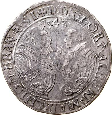 Brandenburg- Franken, Georg von Ansbach und Albrecht d. J. von Bayreuth - Münzen, Medaillen und Papiergeld