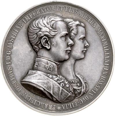 Hochzeit Franz Josef I. mit Elisabeth von Bayern - Coins, medals and paper money