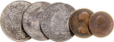 Josef II. - Coins, medals and paper money