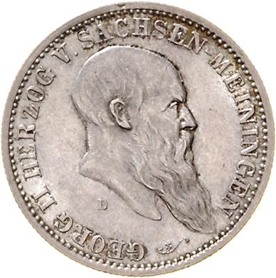 Sachsen- Meiningen, Georg II. 1866-1914 - Monete, medaglie e carta moneta