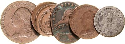 Technika/Verprägungen - Coins, medals and paper money
