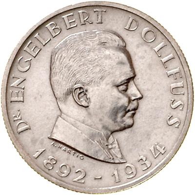 2 Schilling 1934 einseitige Probe Engelbert Dollfuss , Med. Hartig, =11,98 g,  Kopf nach rechts= II - Monete, medaglie e carta moneta