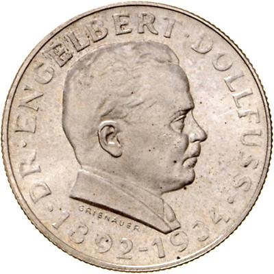 2 Schilling 1934 Engelbert Dollfuss , =12,04= Erstabschlag/PP - Mince a medaile