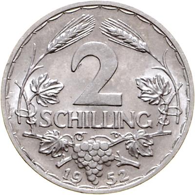 2 Schilling 1952, =2,80 g= III+/II - Münzen, Medaillen und Papiergeld
