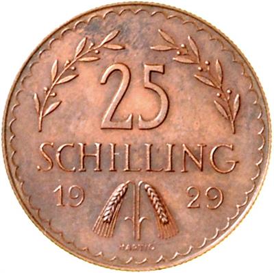 AE Probeabschlag des 25 Schilling 1929, =3,17 g,  selten= III/III+ - Münzen, Medaillen und Papiergeld
