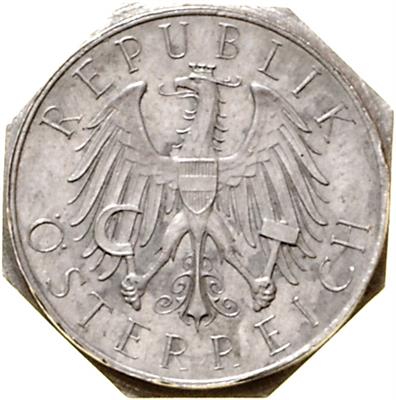 einseitiger achteckiger SN Abschlag der Wappenseite zu 25Schilling der Jahre 1926-1934,=3,55 g= II/III - Mince a medaile