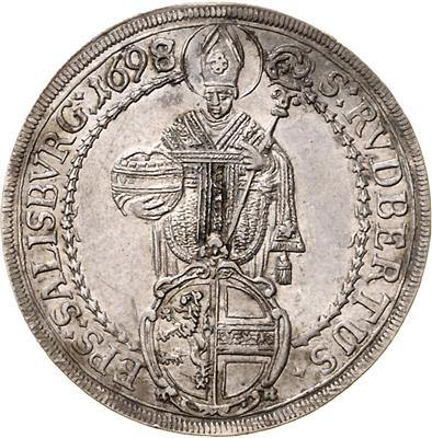 Johann Ernst von Thun und Hohenstein - Coins, medals and paper money