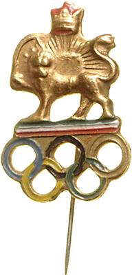 Abzeichen mit olympischen Ringen - Münzen, Medaillen und Papiergeld