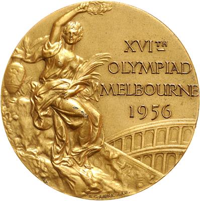 Goldmedaille der XVI. Olympischen Spiele in Melbourne, 1956 - Münzen, Medaillen und Papiergeld