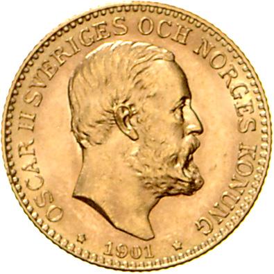 Oscar II. 1872-1907, GOLD - Mince a medaile