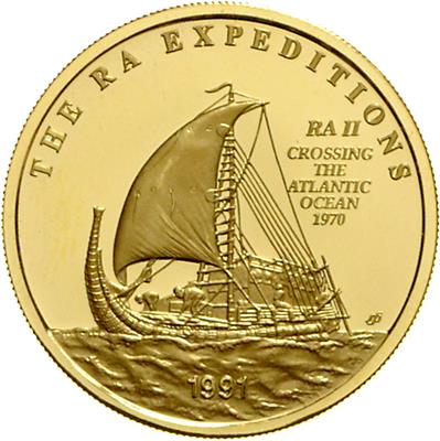 Thor Heyerdahl, Samoa und Liberia - Coins, medals and paper money