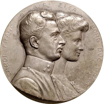 Erzherzog Karl Franz Josef und Prinzessin Zita von Bourbon Parma - Coins, medals and paper money