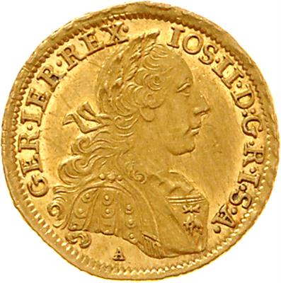 Josef II., Mitregent GOLD - Münzen, Medaillen und Papiergeld