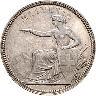 (2 AR) 5 Franken 1874 B (ger.), 5 Franken 1891 B III-/III+ - Monete, medaglie e carta moneta