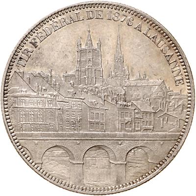 (3 AR) 5 Franken 1872 zum Schützenfest in Zürich, - Münzen, Medaillen und Papiergeld