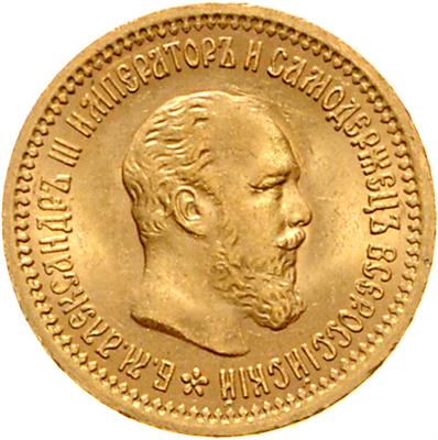 Alexander III. 1881-1894, GOLD - Münzen, Medaillen und Papiergeld