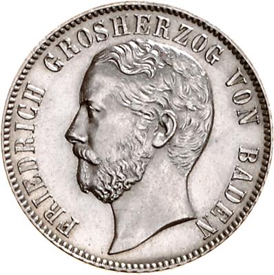 Baden- Durlach, Friedrich I. 1852-1907 - Monete, medaglie e carta moneta