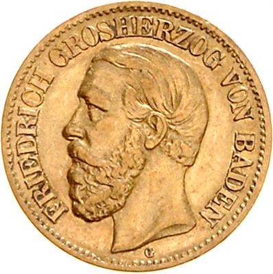 Baden, Friedrich I. 1852-1907, GOLD - Monete, medaglie e carta moneta