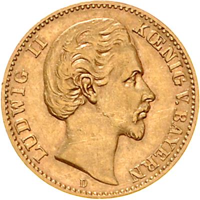 Bayern, Ludwig II. 1864-1886, GOLD - Münzen, Medaillen und Papiergeld